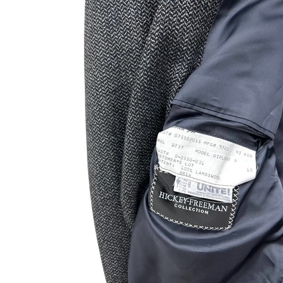Hickey Freeman Collection Lambswool Diplomat Blazer Suit Jacket Men Size 43R - Picture 5 of 7